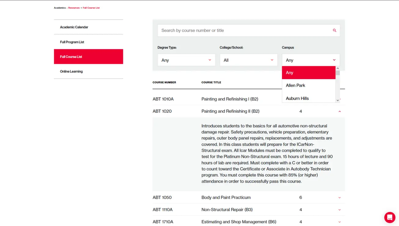 Поиск курсов