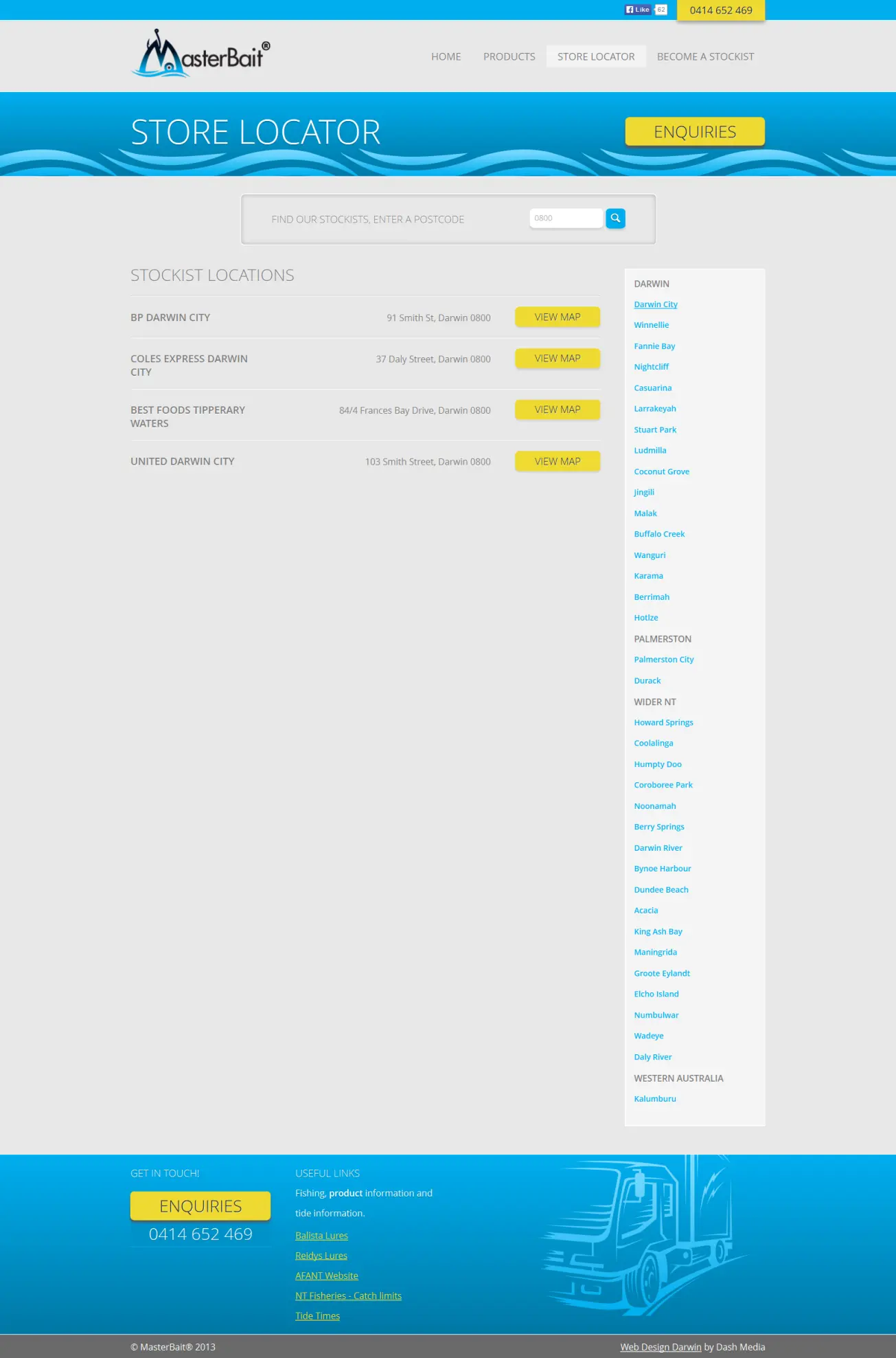 Расположение магазинов